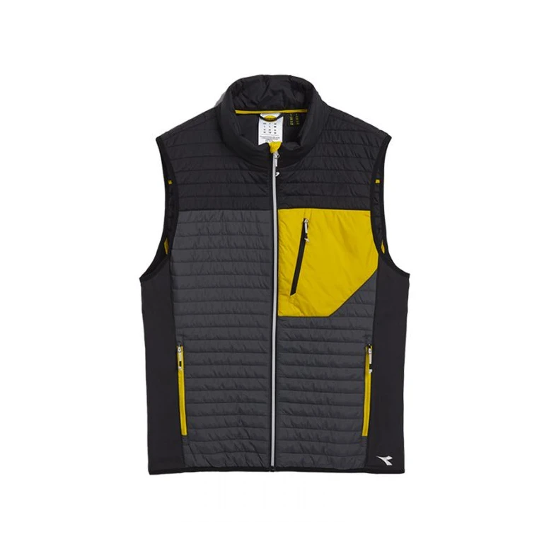 Liquidación total - Chaleco de trabajo Diadora Light Vest Color Block 702.179455 negro/amarillo Talla L