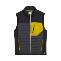 Liquidación total - Chaleco de trabajo Diadora Light Vest Color Block 702.179455 negro/amarillo Talla L