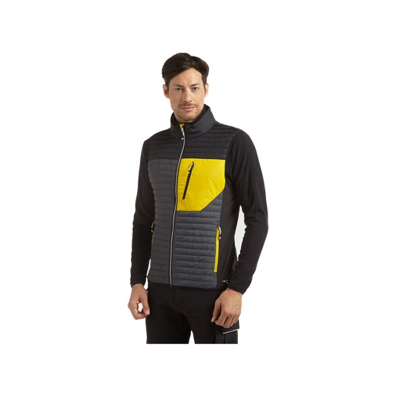 Liquidación total - Chaleco de trabajo Diadora Light Vest Color Block 702.179455 negro/amarillo Talla L
