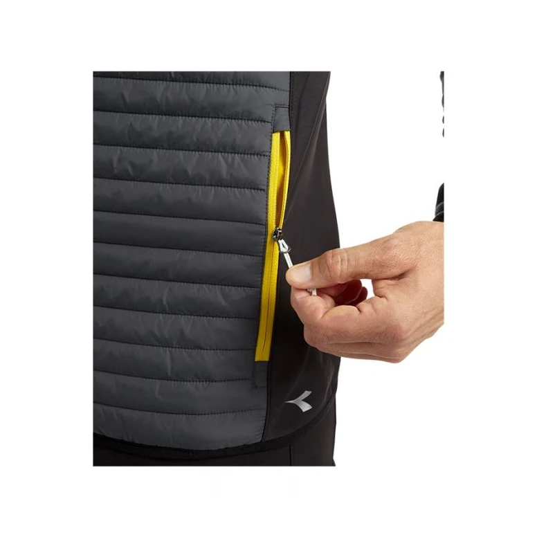 Liquidación total - Chaleco de trabajo Diadora Light Vest Color Block 702.179455 negro/amarillo Talla L