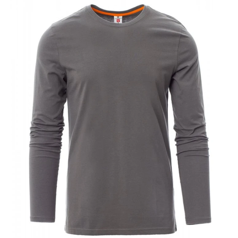 Liquidación total - T-shirt Cuello redondo a Manga larga de Algodón Pineta - Payper AY 7500 gris humo Talla M