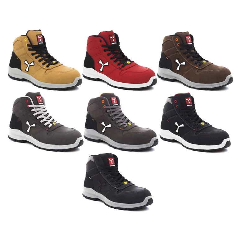 Liquidación total - Zapatos de seguridad Payper Get Force Mid Unisex S3 SRC ESD MID NABUK color humo cool número 44