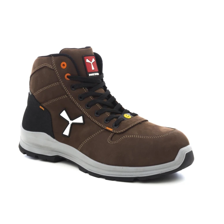 Liquidación total - Zapatos de seguridad Payper Get Force Mid Unisex S3 SRC ESD MID NABUK color humo cool número 44