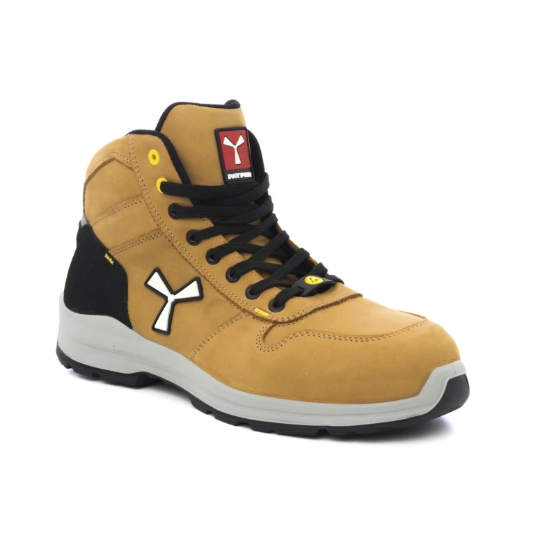 Liquidación total - Zapatos de seguridad Payper Get Force Mid Unisex S3 SRC ESD MID NABUK color humo cool número 44