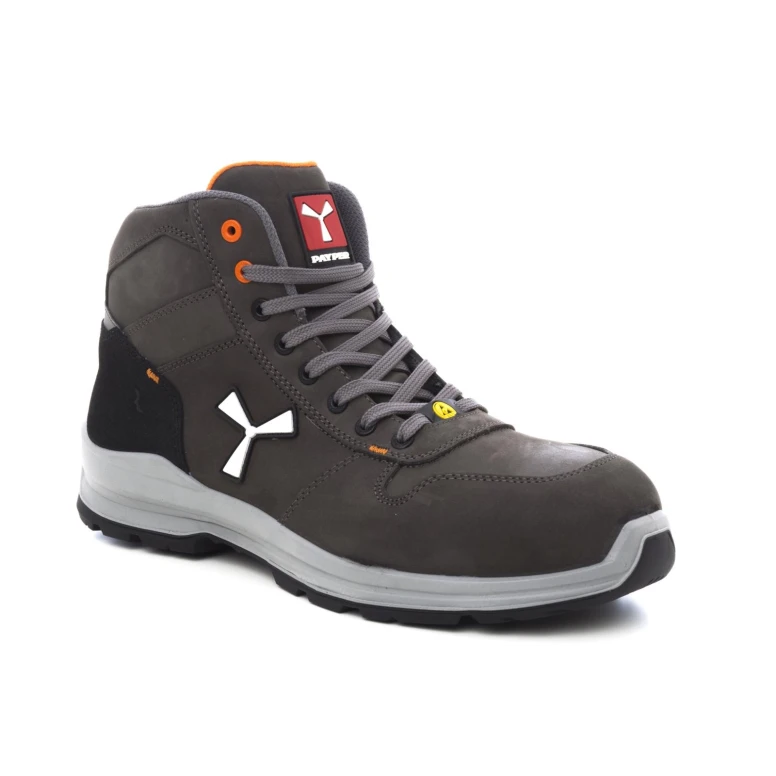 Liquidación total - Zapatos de seguridad Payper Get Force Mid Unisex S3 SRC ESD MID NABUK color humo cool número 44