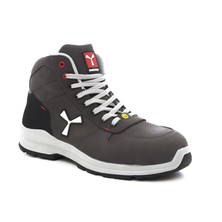 Liquidación total - Zapatos de seguridad Payper Get Force Mid Unisex S3 SRC ESD MID NABUK color humo cool número 44