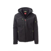 Liquidación total - Chaquetón de trabajo Softshell Stretch Multibolsillos Payper Stream Pad AY 7256 Talla 5XL negro/negro