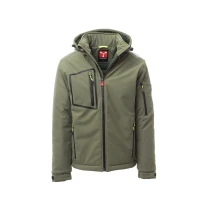 Liquidación total - Chaquetón de trabajo Softshell Stretch Multibolsillos Payper Stream Pad AY 7256 Talla 5XL negro/negro