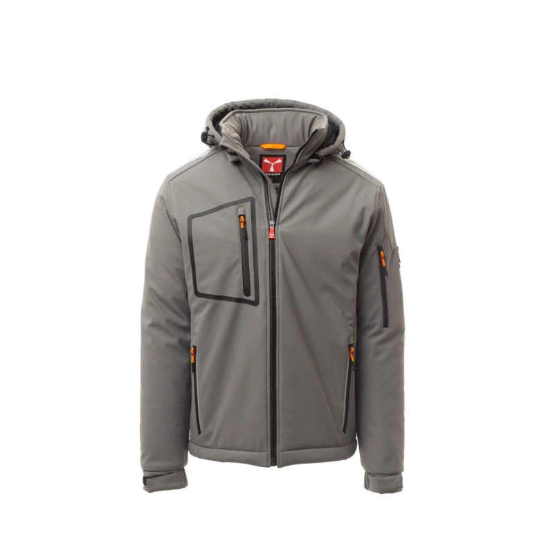 Liquidación total - Chaquetón de trabajo Softshell Stretch Multibolsillos Payper Stream Pad AY 7256 Talla 5XL negro/negro