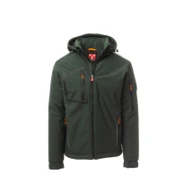 Liquidación total - Chaquetón de trabajo Softshell Stretch Multibolsillos Payper Stream Pad AY 7256 Talla 5XL negro/negro
