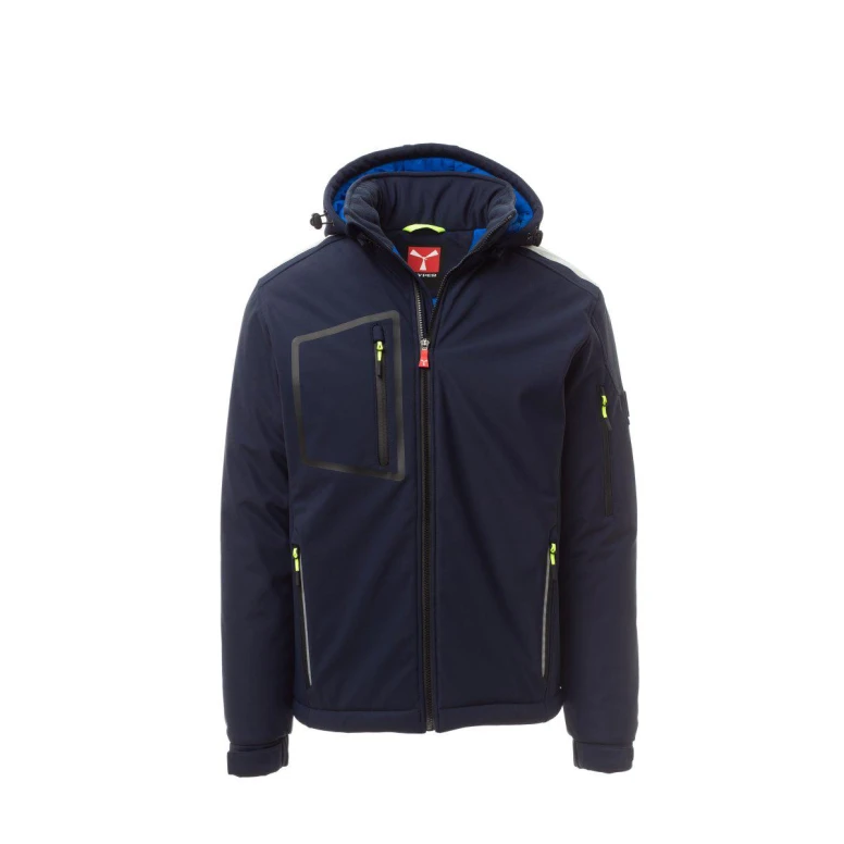 Liquidación total - Chaquetón de trabajo Softshell Stretch Multibolsillos Payper Stream Pad AY 7256 Talla 5XL negro/negro