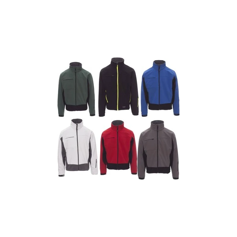 Liquidación total - Chaqueta Softshell Multibolsillos Ergonomica Bicolor Storm - Payper AY 7237 Talla L gris/negro