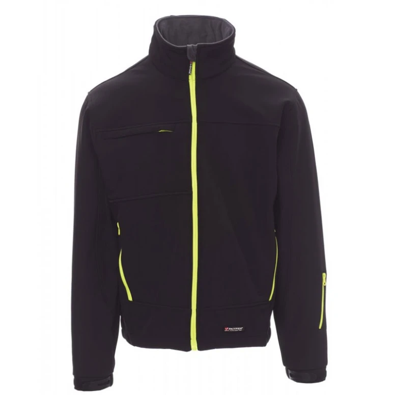 Liquidación total - Chaqueta Softshell Multibolsillos Ergonomica Bicolor Storm - Payper AY 7237 Talla L gris/negro