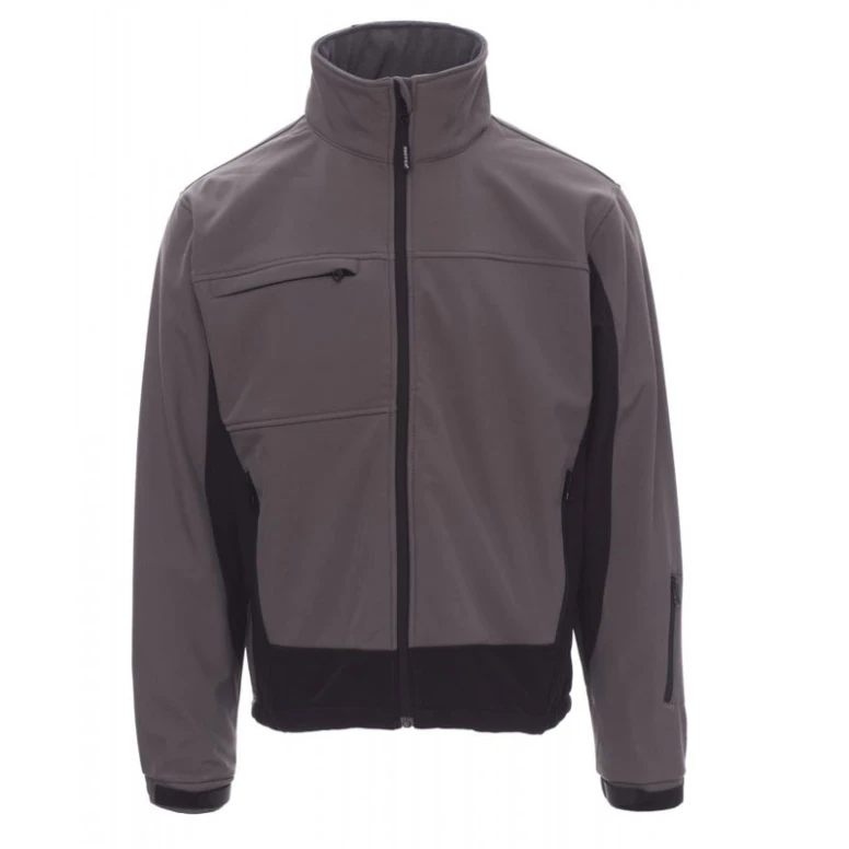 Liquidación total - Chaqueta Softshell Multibolsillos Ergonomica Bicolor Storm - Payper AY 7237 Talla L gris/negro