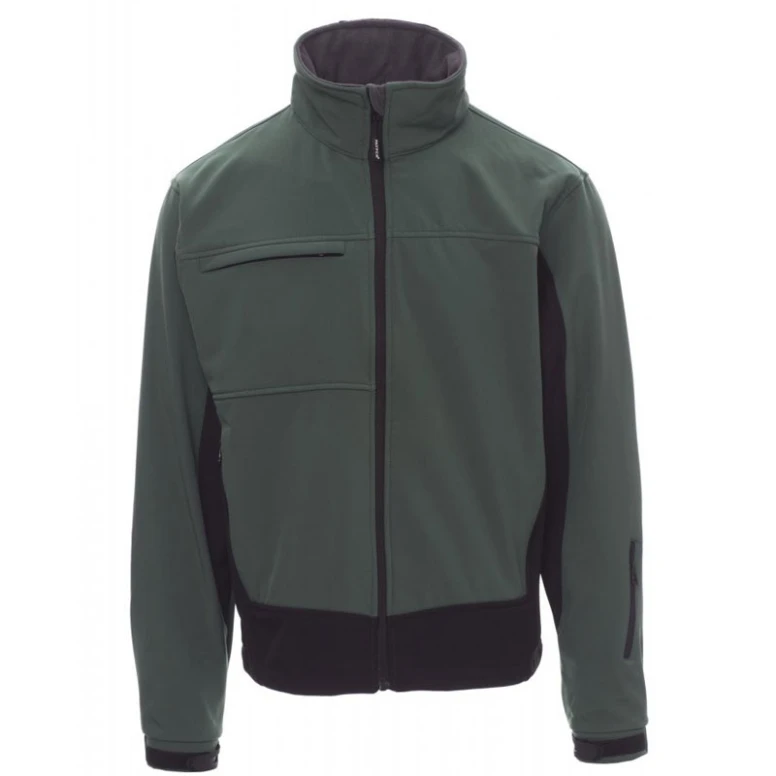 Liquidación total - Chaqueta Softshell Multibolsillos Ergonomica Bicolor Storm - Payper AY 7237 Talla L gris/negro