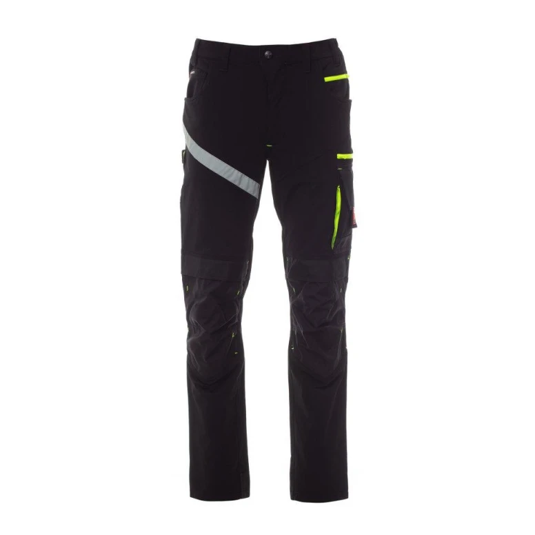 Liquidación total - Pantalón Unisex de trabajo Multibolsillos Stretch Payper Next 4W Summer AY 7317 azul marino/negro número 46