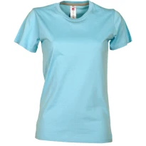 Liquidación total - T-shirt Sunrise Mujer Cuello redondo a Manga corta de Algodón - Payper SUNRISE LADY Talla XS Color Celeste