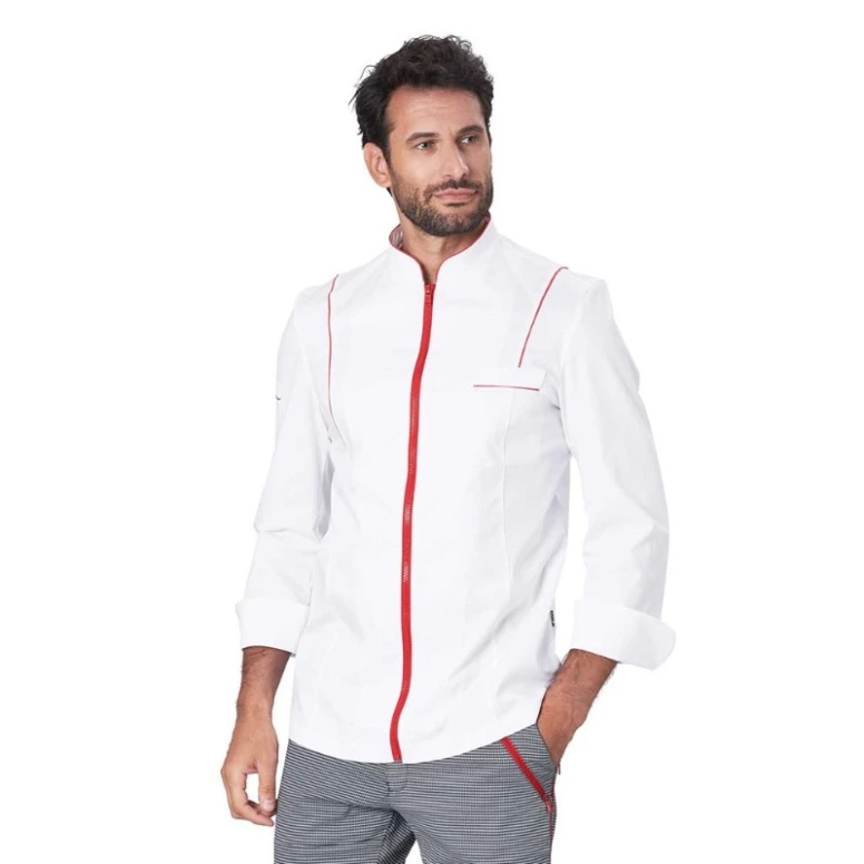 Liquidación total - Chaqueta de trabajo Chef Eros Siggi 28GC0004/01-0757 Talla M Color Blanco Negro