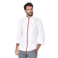 Liquidación total - Chaqueta de trabajo Chef Eros Siggi 28GC0004/01-0757 Talla M Color Blanco Negro