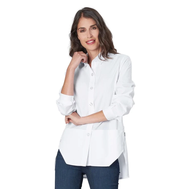 Liquidación total - Casaca de mujer con puños Melissa Horeca Siggi - 28CS1696/00-0001 Talla XL Color Blanco