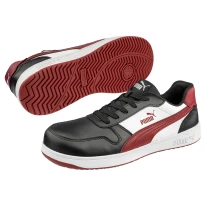 Liquidación total - Zapatos de seguridad Puma Frontcourt Black/White/Red Low S3 FO HRO ESD SRC 640200 número 39 2