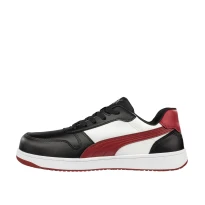 Liquidación total - Zapatos de seguridad Puma Frontcourt Black/White/Red Low S3 FO HRO ESD SRC 640200 número 39