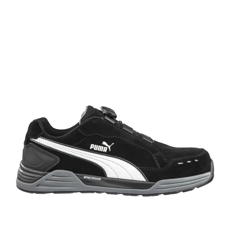 Liquidación total - Zapatos de seguridad Puma Airtwist Black Disc Low con cierre BOA S3 HRO ESD SRC 644651 número 43