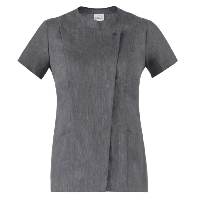 Liquidación total - Chaqueta Mao manga corta de trabajo Cocinero Giblor's Chiara Lady 20P02K202 Talla L Color Gris