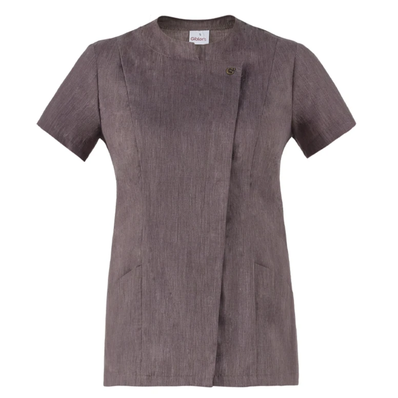 Liquidación total - Chaqueta Mao manga corta de trabajo Cocinero Giblor's Chiara Lady 20P02K202 Talla L Color Gris