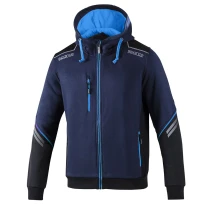 Liquidación total - Sudadera con capucha de trabajo Sparco Tech Hooded full zip 02414 Talla L Color Negro Gris