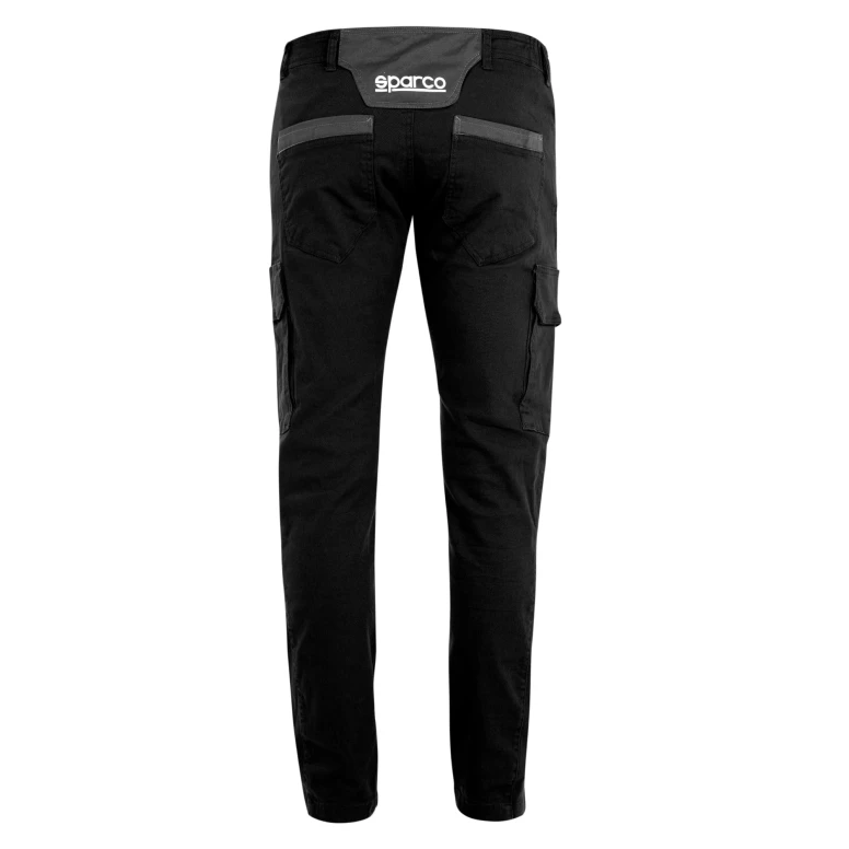 Liquidación total - Pantalón de trabajo Sparco BOSTON Cargo Multiseason Elásticos Multibolsillos - Negro Talla 3XL
