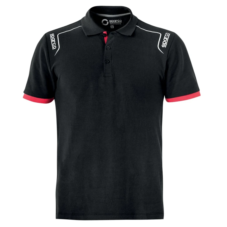 Liquidación total - Polo de trabajo PORTLAND Sparco de algodón 100% - Negro Talla L
