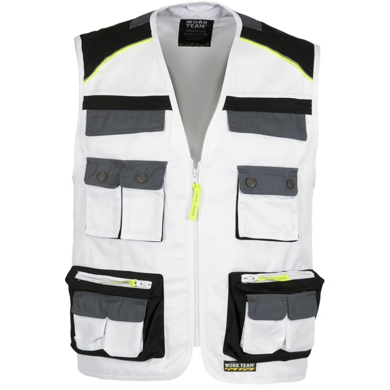 Chaleco safari de verano multibolsillos con detalles reflectantes - Workteam