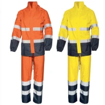 Liquidación total - Conjunto Impermeable Alta visibilidad ISSA LINE - 01800 Talla M Color Naranja Flúor Azul Marino