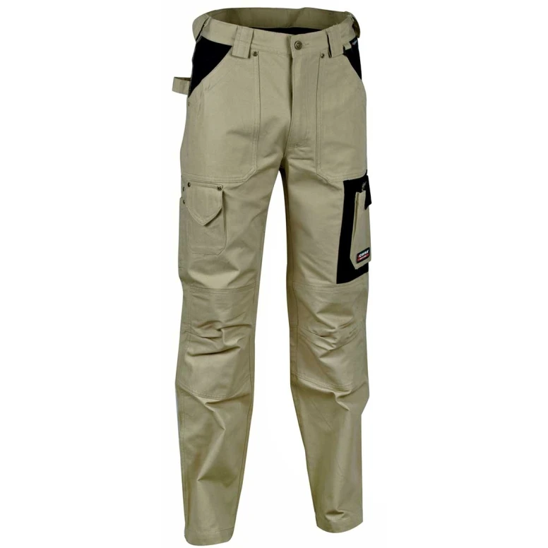 Liquidación total - Pantalón de trabajo Multibolsillos Cofra Dublin 100% algodón Canvas V052-0-01 Número 54 Color Cuerda Negro