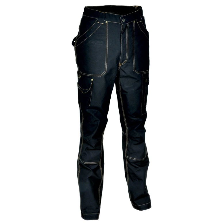 Liquidación total - Pantalón de trabajo Multibolsillos Cofra Dublin 100% algodón Canvas V052-0-01 Número 54 Color Cuerda Negro