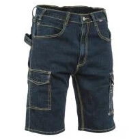 Liquidación total - Bermuda Vaqueros de trabajo Stretch Elásticos Multibolsillos Cofra Manacor V497-0-00 Número 44 Color Azul