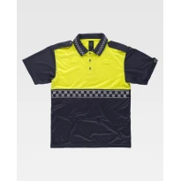 Liquidación total - Polo de trabajo Manga corta Alta visibilidad C3855 - Workteam Talla L Color Marino/Amarillo