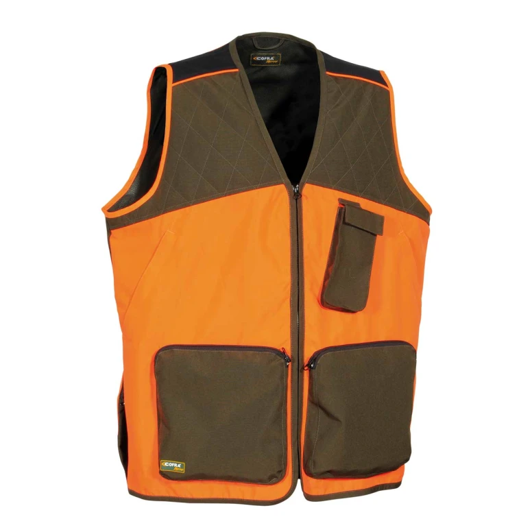 Liquidación total - Chaleco de trabajo Multibolsillos Cofra Zivat V542-0-04 Talla 2XL Color Barro Naranja