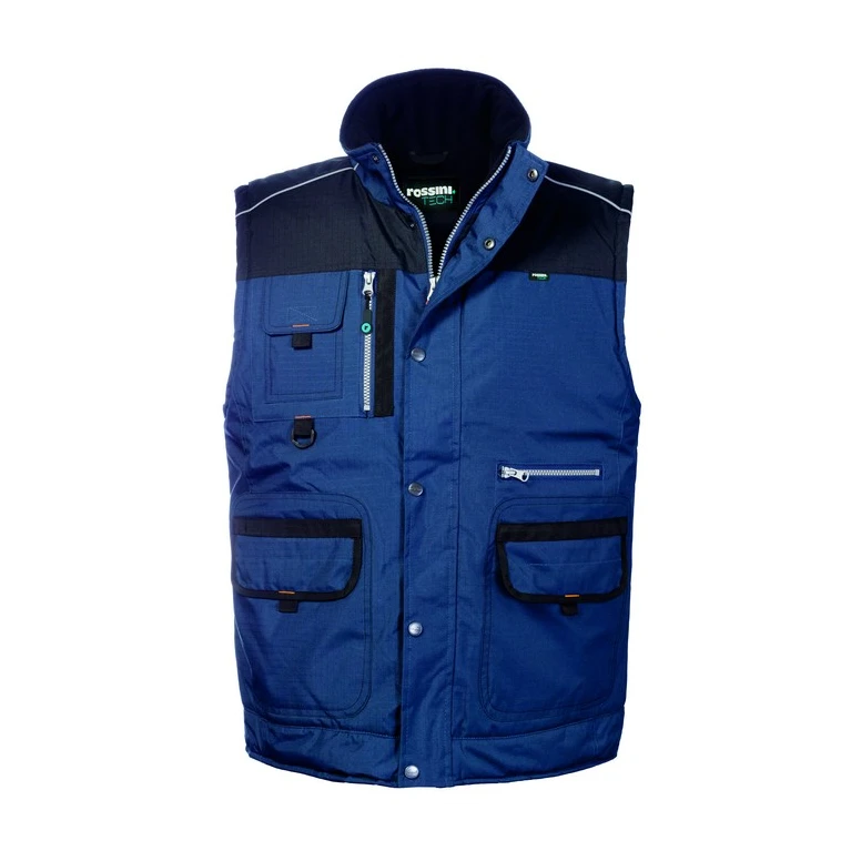Liquidación total - Chaleco de trabajo Multibolsillos Rossini Bradford HH624 Talla 2XL Color Negro