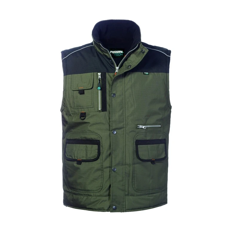 Liquidación total - Chaleco de trabajo Multibolsillos Rossini Bradford HH624 Talla 2XL Color Negro
