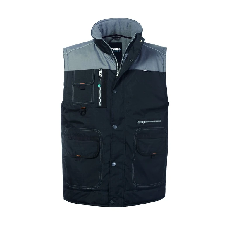 Liquidación total - Chaleco de trabajo Multibolsillos Rossini Bradford HH624 Talla 2XL Color Negro