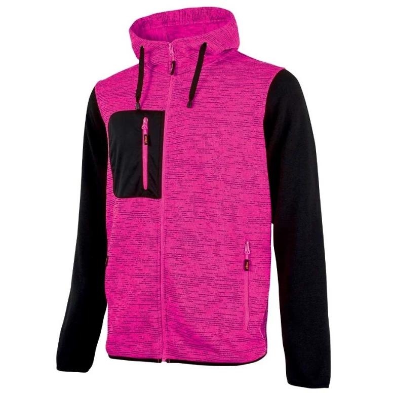 Liquidación total - Sudadera de trabajo con capucha U-Power Rainbow EY174OF Talla L Black Fucsia