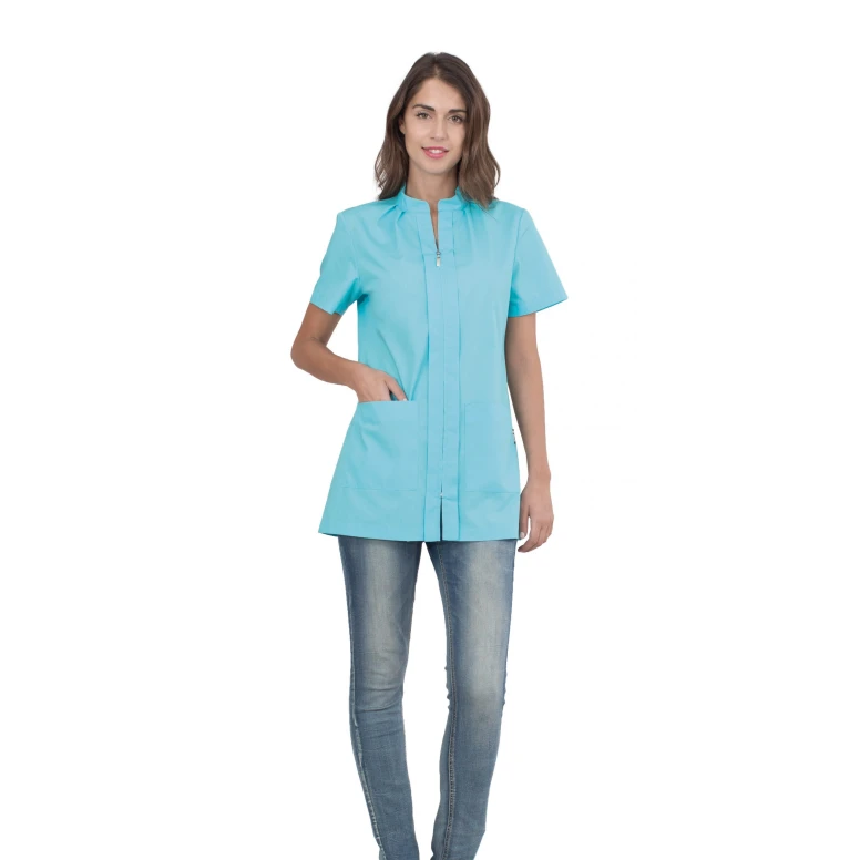 Liquidación total - Casaca de mujer a mangas cortas Alix Horeca Siggi - 28CS1592/00-0001 Talla L color azul