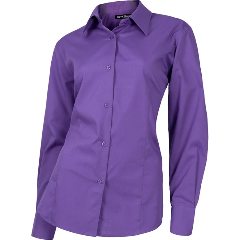 Camisa de trabajo ajustada de mujer de manga larga - Workteam