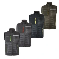 Liquidación total - Chaleco de trabajo acolchado Hidrorrepelente Multibolsillos U-Power Wall FU278 Talla XS Color Gris asfalto