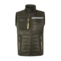 Liquidación total - Chaleco de trabajo acolchado Hidrorrepelente Multibolsillos U-Power Wall FU278 Talla XS Color Gris asfalto