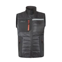 Liquidación total - Chaleco de trabajo acolchado Hidrorrepelente Multibolsillos U-Power Wall FU278 Talla XS Color Gris asfalto