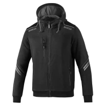 Liquidación total - Sudadera con capucha de trabajo Sparco Tech Hooded full zip 02414 Talla XL Color Negro Gris