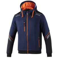 Liquidación total - Sudadera con capucha de trabajo Sparco Tech Hooded full zip 02414 Talla XL Color Negro Gris